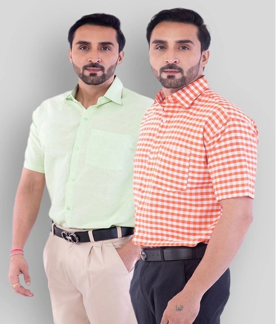 DESHBANDHU DBK - Multicolor Cotton Regular Fit Mens Casual Shirt ( Pack of 2 ) - None