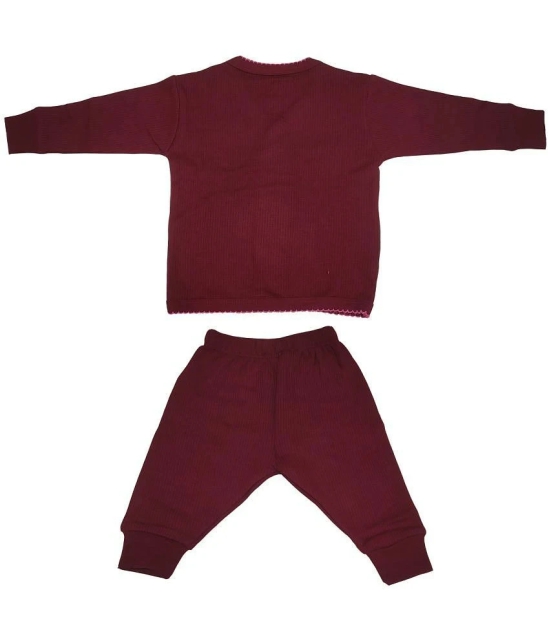 Lux Inferno Grey, Maroon and Pink Front Open Full Sleeves Upper & Lower Thermal Set for Unisex/Kids/Baby - Pack of 3 (#Toddler) - None