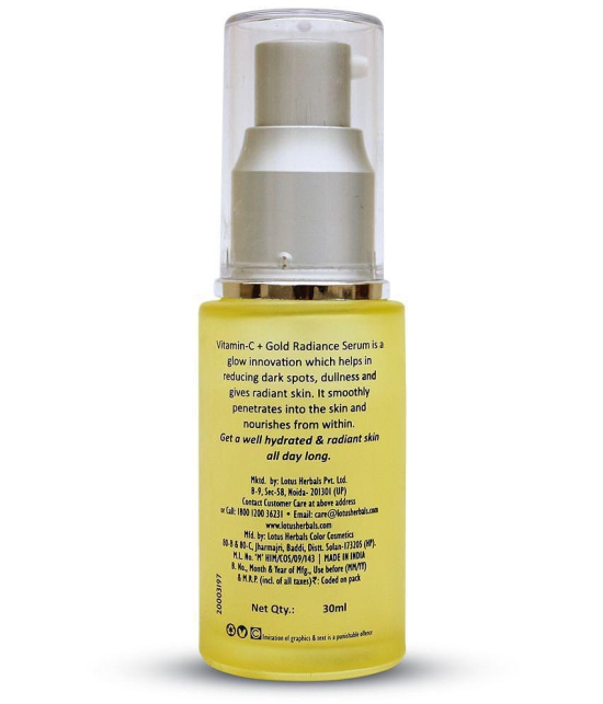 Lotus Herbals WhiteGlow Vitamin C and Gold Radiance Face Serum, 30ml