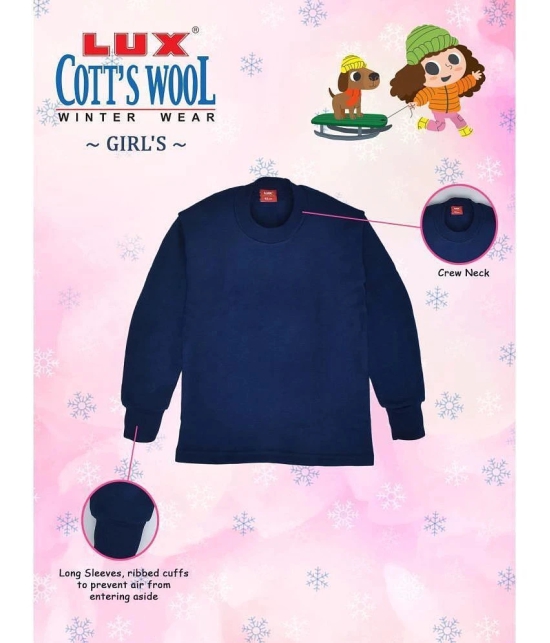 Lux Cottswool Girls Black Full Sleeves Pack of 1 Thermal Top - None