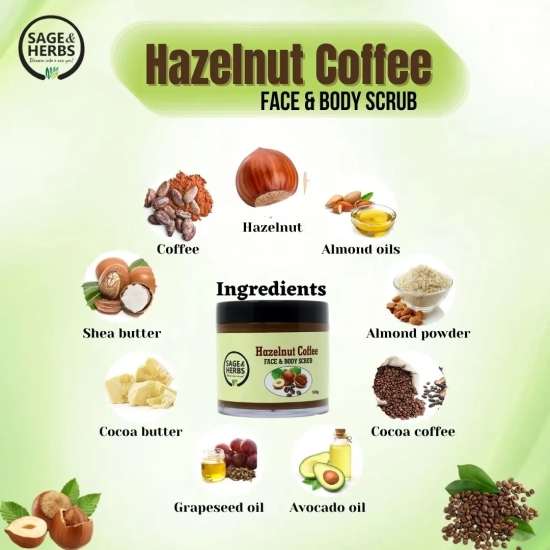 Hazelnut Coffee Face & Body Scrub-300 g