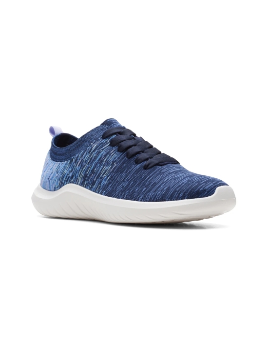 CLARKS NAVY WOMEN NOVA GLINT LACE UP SNEAKERS