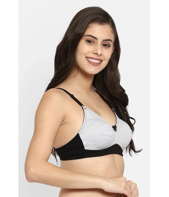 Clovia Grey Melange Cotton Non Padded Womens T-Shirt Bra ( Pack of 1 ) - None