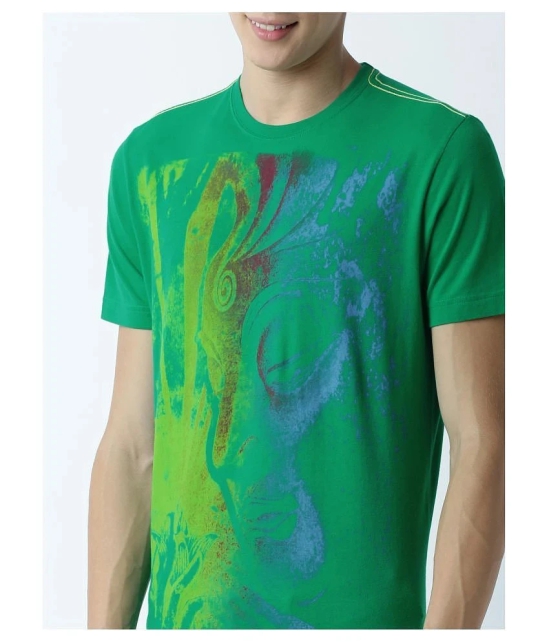 Huetrap cotton Green Printed T-Shirt Single Pack - None