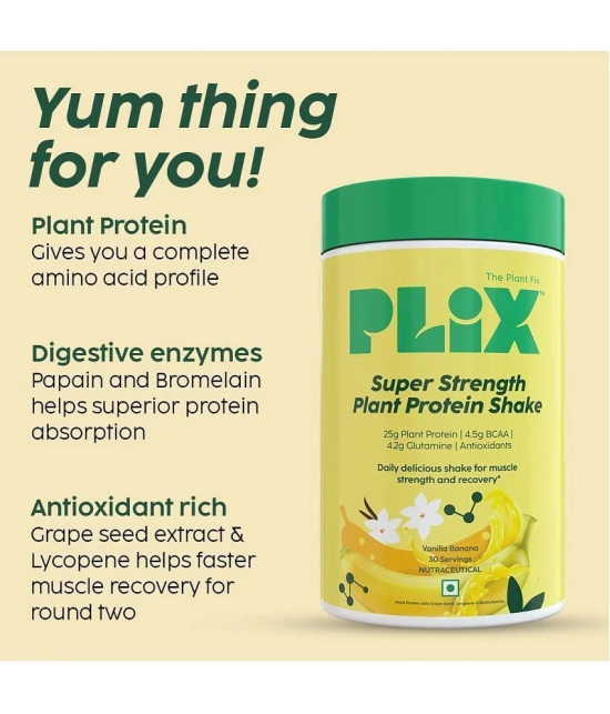 Plix - Strength Vegan Plant Protein Powder Plant Protein Powder ( 500 gm Vanilla )