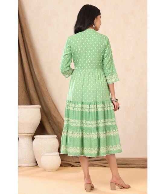 Juniper Rayon Green Regular Dress - Single - None