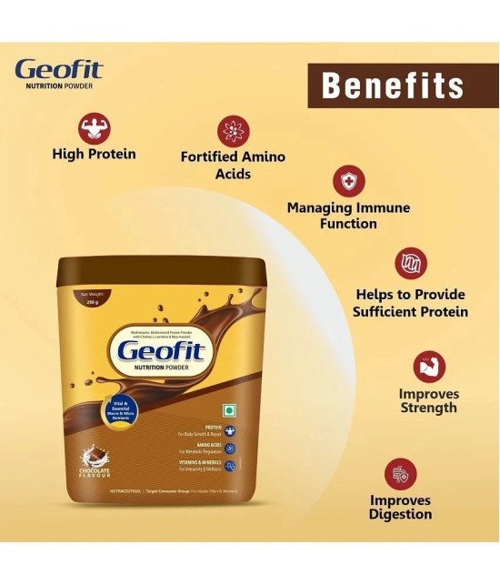 GEOFIT Protein Powder Chocolate Flavor with Nutritional Benefits Pack of 1 , 250g