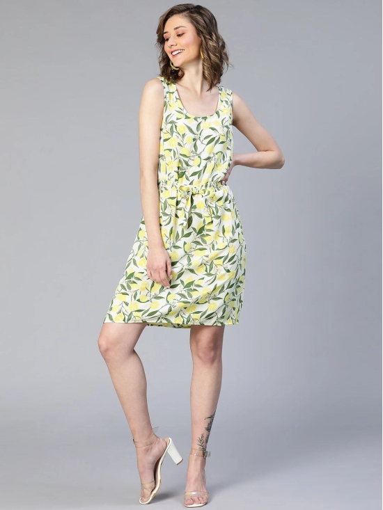 Oxolloxo Tropical Print Fit & Flare Dress