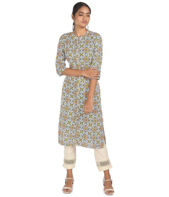 Karigari - Straight Cotton Blend Multicolor Women's Kurti ( Pack of 1 ) - None