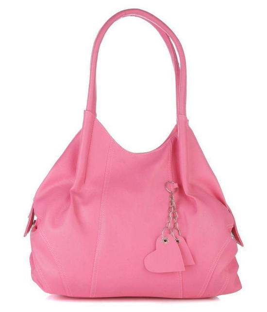 Fostelo -   Pink Faux Leather Shoulder Bag - Pink