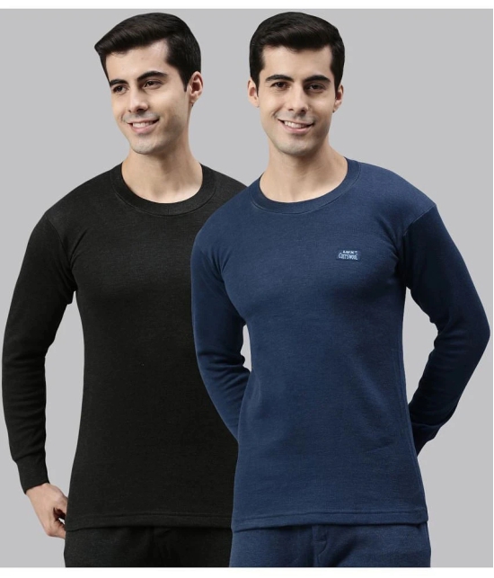 Pack of 2 Lux Cottswool - Multicolor Cotton Blend Mens Thermal Tops - None