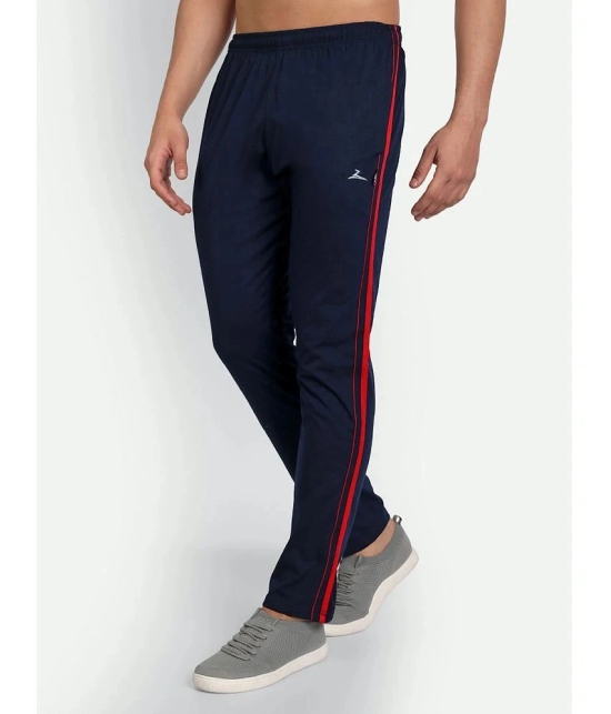 Zeffit - Navy Cotton Blend Mens Trackpants ( Pack of 1 ) - None