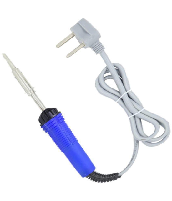 ALDECO: ( 8 in 1 ) 25 Watt Soldering Iron Kit With- Blue Iron, Wire, Flux, Wick, Jumping Wire, Tape, Tester, Tweezer