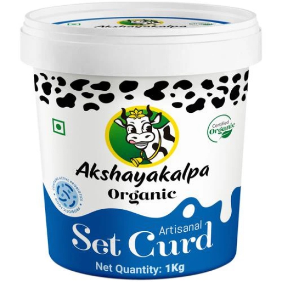 Akshayakalpa Artisnal Set Curd 1Kg Tub, 1 Pc