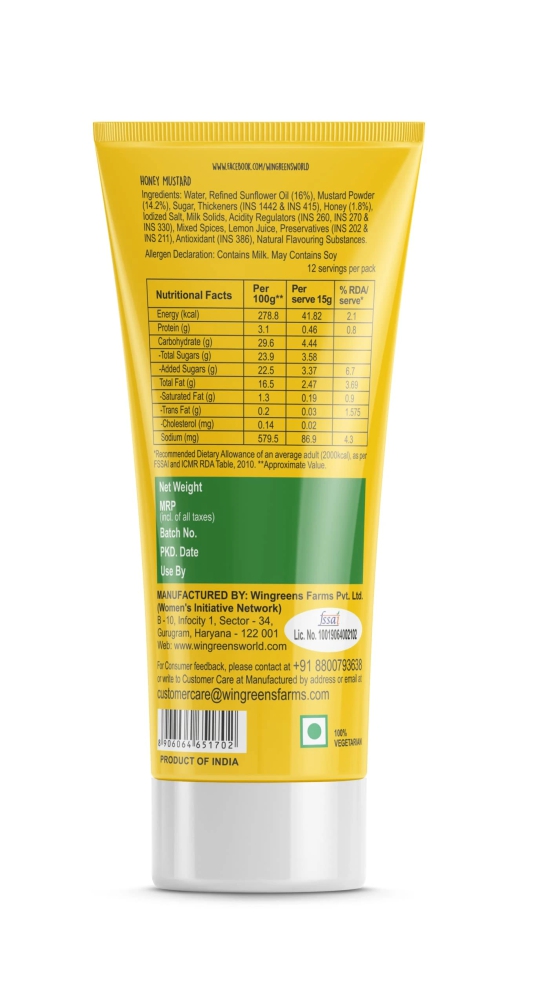 Wingreens Honey Mustard, 180 Gm