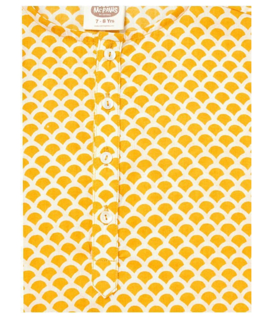 Cub McPaws  Boys Regular Cotton Yellow Color ethnic Kurta - None