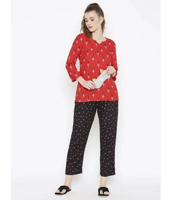 Smarty Pants - Red Cotton Womens Nightwear Nightsuit Sets ( Pack of 1 ) - None