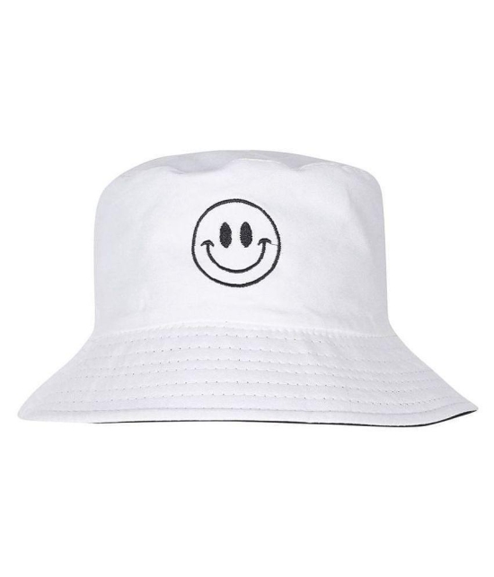 Cotton Fishermen Bucket Hat Smiley (White; Free Size) - White