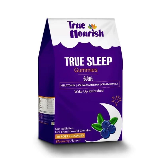 True Sleep Gummies with Melatonin, Ashwagandha (30 Gummies)