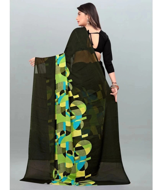 ANAND SAREES - Green Georgette Saree Without Blouse Piece ( Pack of 1 ) - Green