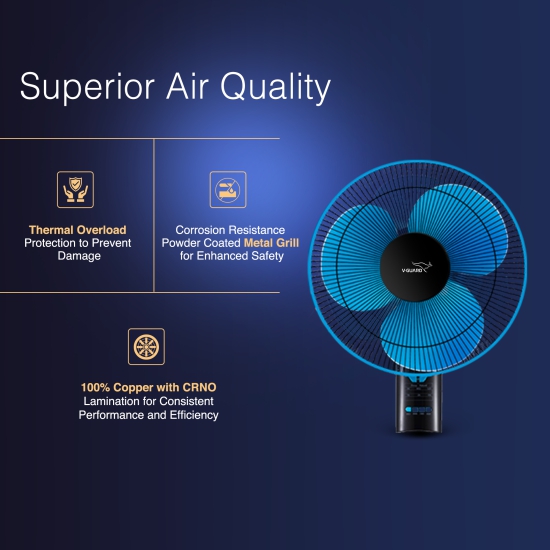 Esfera PLUS RW 16 Remote Wall Fan, 40 cm, Blue Black