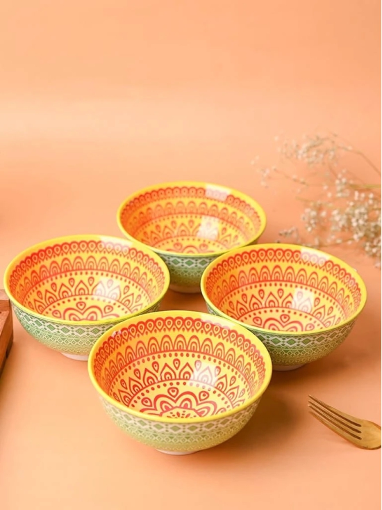 Floral Bowl Set Of 4 (280Ml)