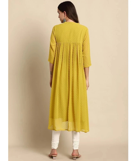 Janasya - Yellow Chiffon Womens Front Slit Kurti ( Pack of 1 ) - None