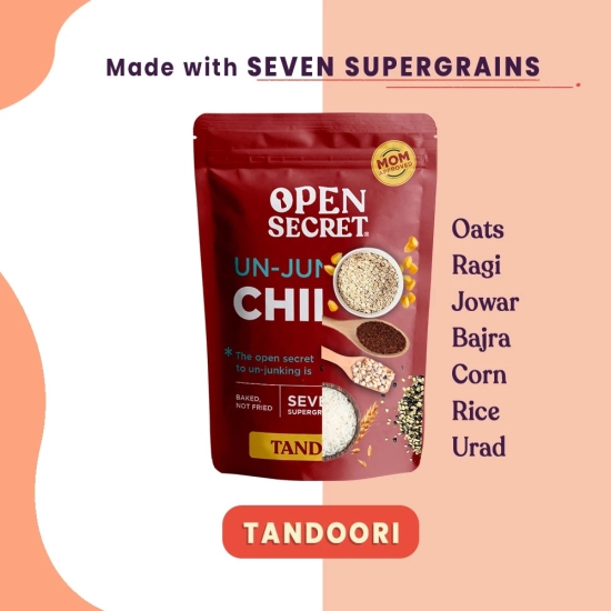 Open Secret Supergrain Chips- Tandoori - Pack of 12