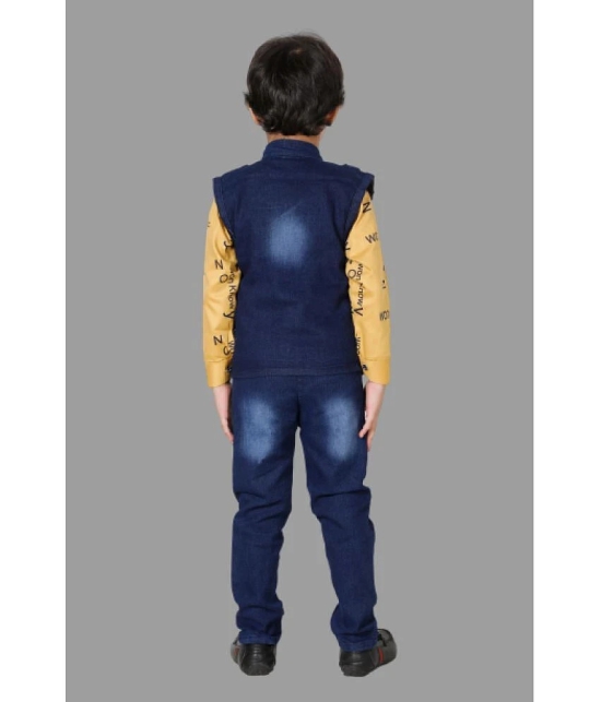 DKGF Fashion - Mustard Cotton Blend Boys Shirt & Jeans ( Pack of 1 ) - None