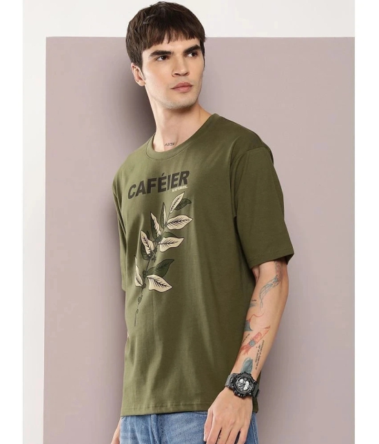 Dillinger Cotton Oversized Fit Printed Half Sleeves Mens T-Shirt - Olive ( Pack of 1 ) - None