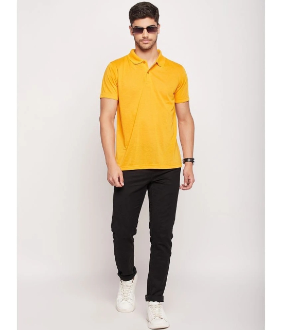 UBX Cotton Regular Fit Solid Half Sleeves Mens Polo T Shirt - Gold ( Pack of 1 ) - None