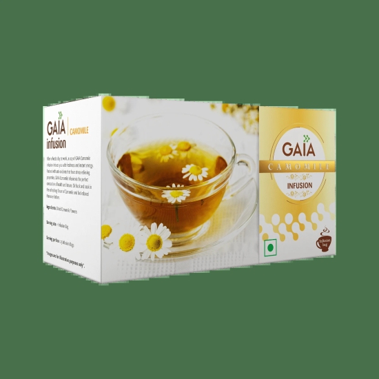 Gaia Green Tea  Camomile-25 Tea Bags-Gaia Green Tea + Camomile-25 Tea Bags