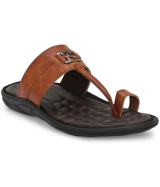 Leeport - Rust Mens Leather Slipper - None