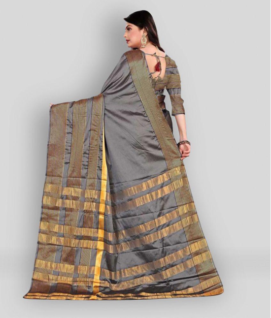 ofline selection - Grey Silk Blend Saree With Blouse Piece ( Pack of 1 ) - Grey