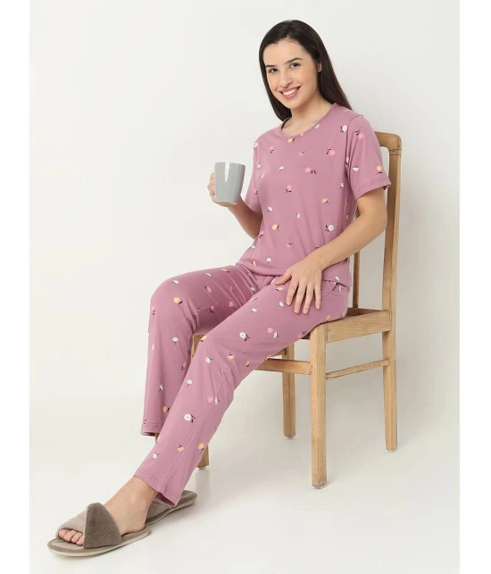 Smarty Pants Pink Cotton Womens Nightwear Nightsuit Sets ( Pack of 1 ) - None