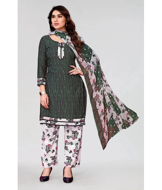 Anand Unstitched Crepe Printed Dress Material - Green ( Pack of 1 ) - Green