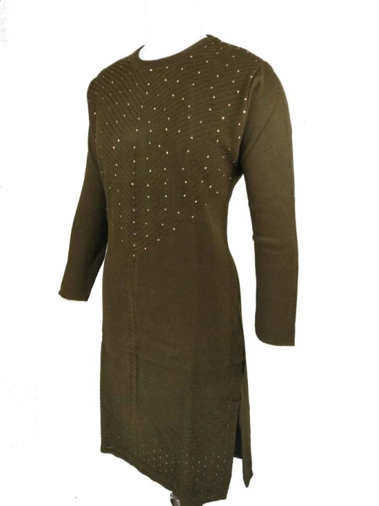 Woollen with Stone Work-Yellow / S-L