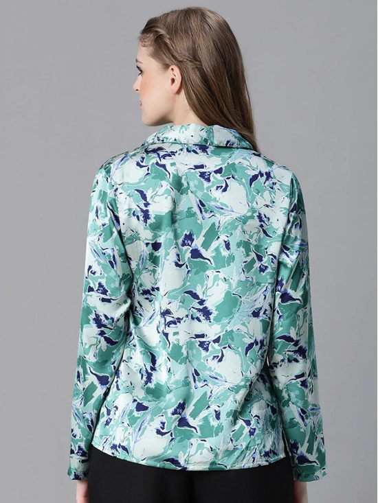 Oxolloxo Relaxed Floral Printed Cuban Collar Casual Shirt