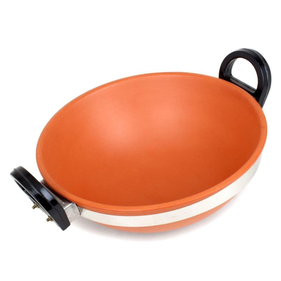 KSI Handmade Mitti Terracotta Clay Kadai and Tawa Combo Set - with Handle for Cooking on Gas