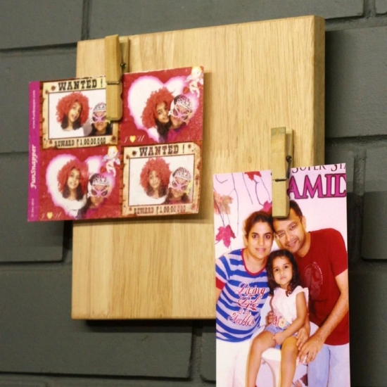 BARISH Home Decors - Photoframe Single Square | Wooden Photoframe Organizer Wall Mount | Holds 2 Photos | Handcrafted with Rubberwood | 20 x 20 x 2cms (H x W x D)