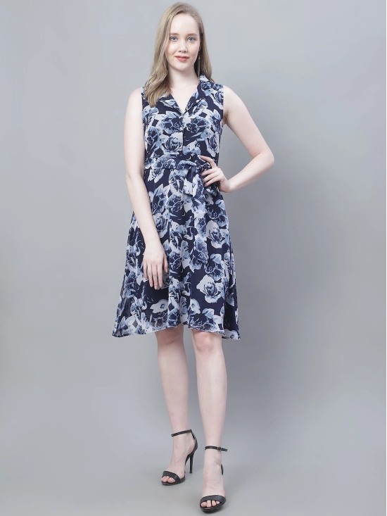 MINI & MING Women Floral Print Georgette Fit & Flare Dress