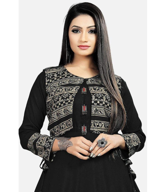 Estela - Black Rayon Women's Anarkali Kurti ( Pack of 1 ) - None