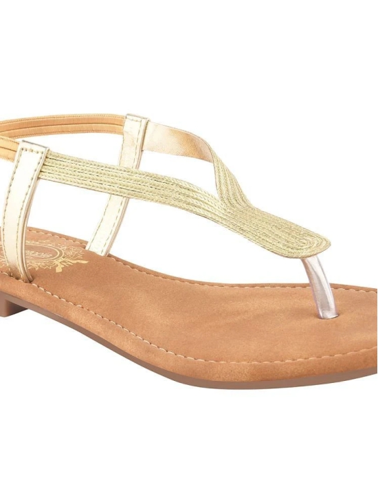 Shoetopia Gold Womens Flats - None