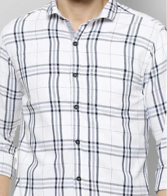 Campus Sutra Cotton Regular Fit Checks Full Sleeves Mens Casual Shirt - White ( Pack of 1 ) - None