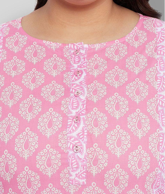 Tissu - Pink Straight Cotton Women's Stitched Salwar Suit ( Pack of 1 ) - None