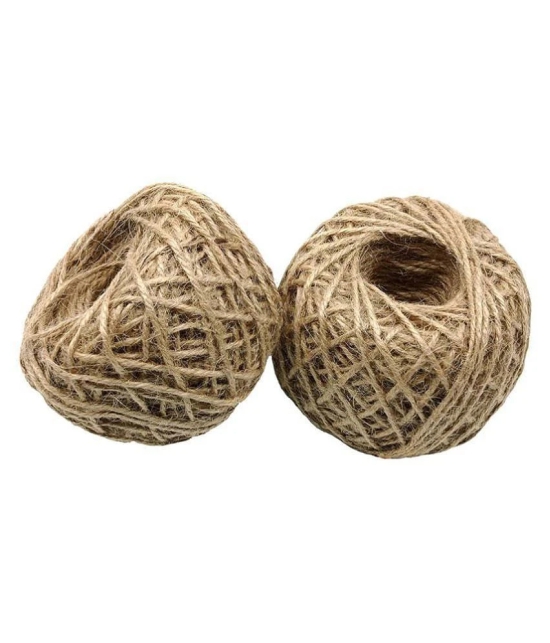 PRANSUNITA Other Natural Jute Burlap Twine,50 MTS Each, 2mm Jute String ( Pack of 2 )