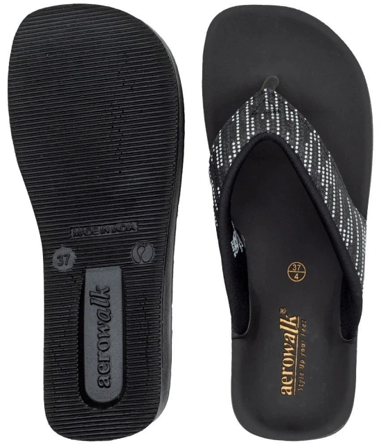 Aerowalk Black Womens Leather Slipper - None