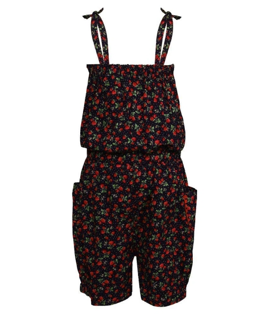 Arshia Fashions - Red Cotton Girls Jumpsuit ( ) - None