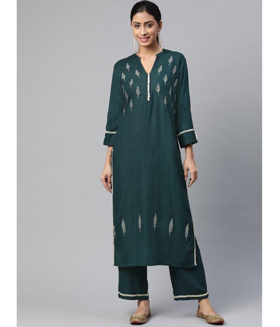 SVARCHI - Green Straight Rayon Women's Stitched Salwar Suit ( Pack of 1 ) - None