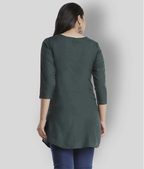 HIGHLIGHT FASHION EXPORT - Green Viscose Womens Straight Kurti ( Pack of 1 ) - XL